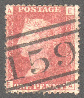 Great Britain Scott 33 Used Plate 122 - EA - Click Image to Close